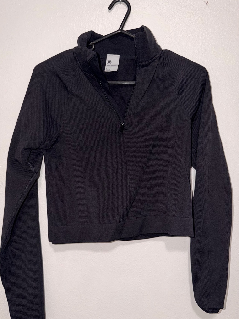 all in motion Black Half-Zip Pullover Top